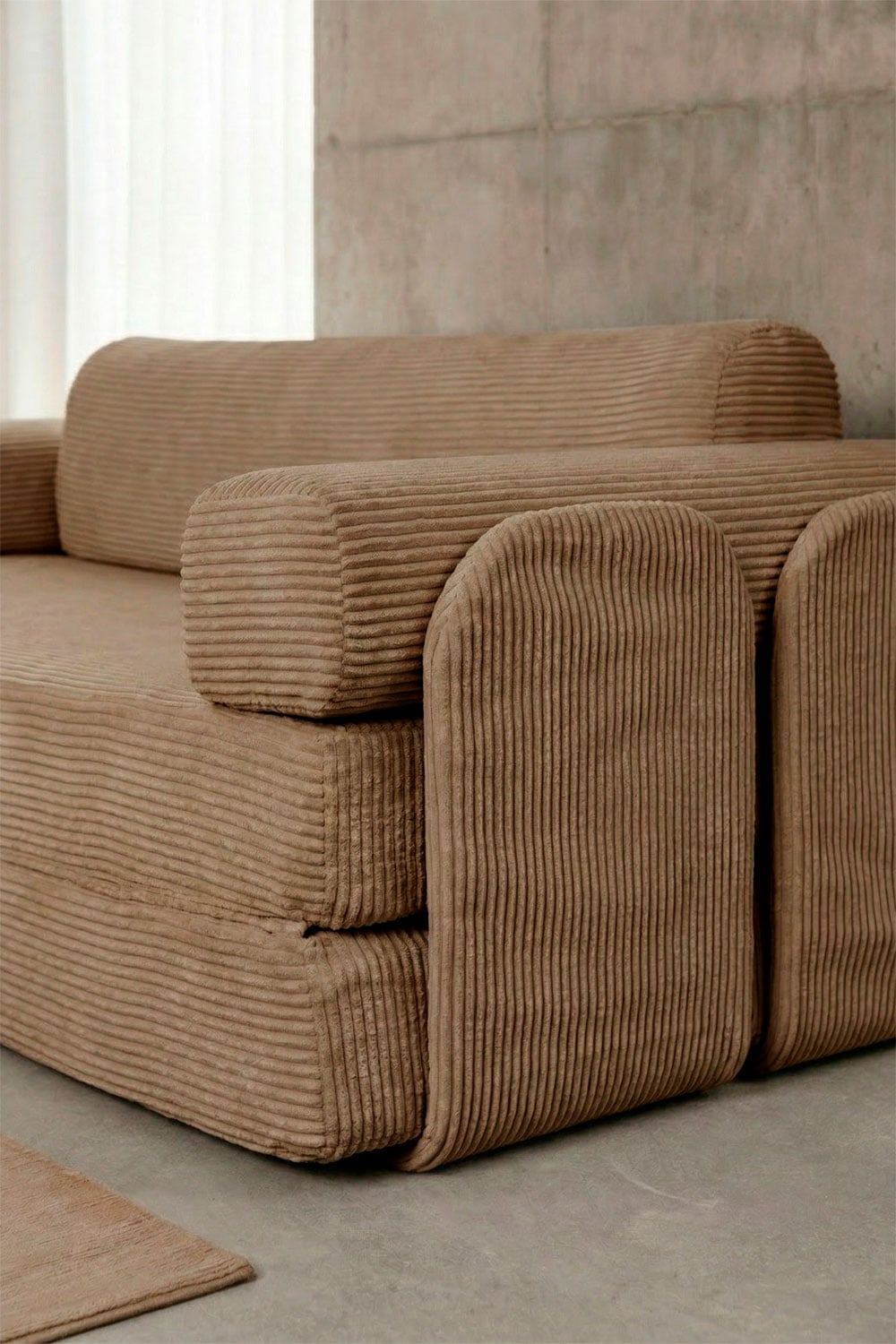 Zweisitziges Schlafsofa aus Vakuumverpacktem Cordstoff Paoly, Galeriebild 2