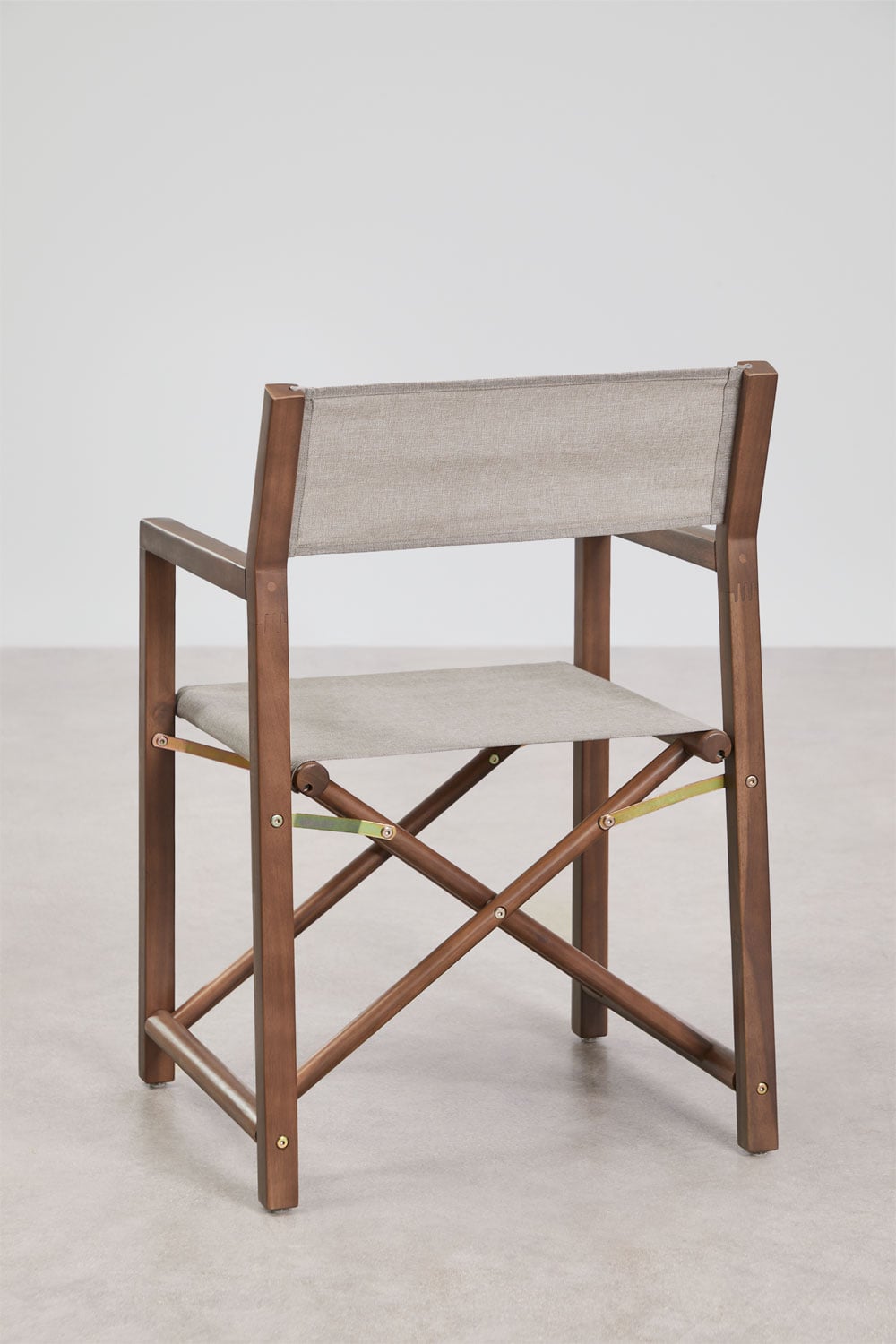 Set aus rechteckigem Tisch 270x110 cm Leighton und 10 klappbaren Regiestühlen für den Garten aus Rondonia Akazienholz, Galeriebild 9