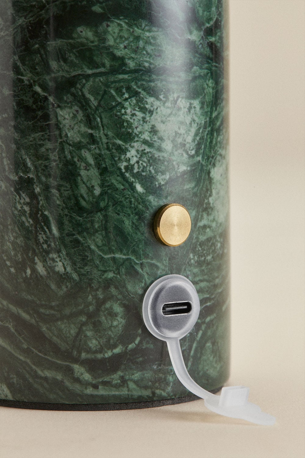 Kabellose LED-Tischlampe aus Eisen und Naturstein Arianny, Galeriebild 4