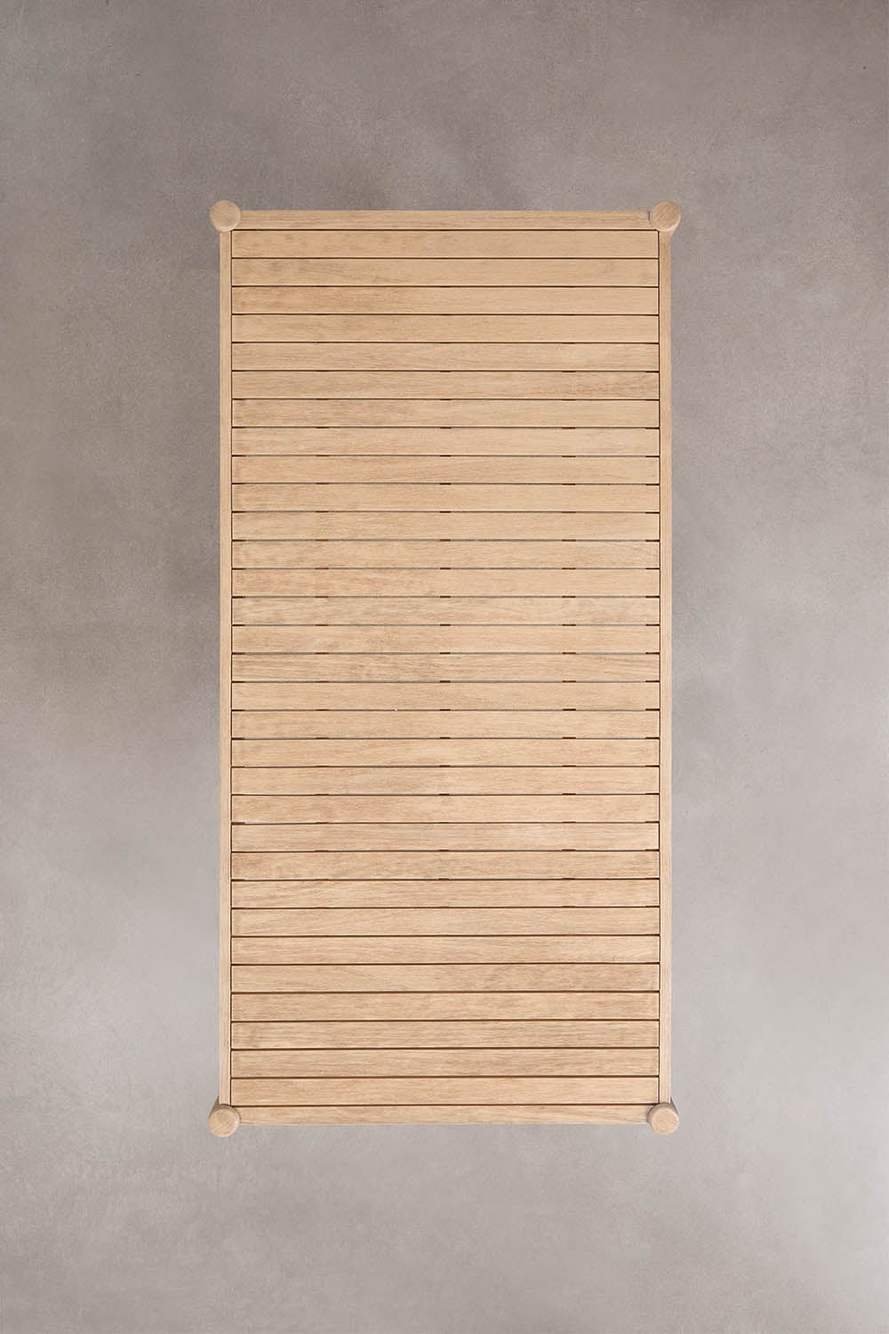 Rechteckiger Tisch-Set 180x90 cm und 2 Gartenbänke aus Akazienholz und geflochtener Schnur Karvia, Galeriebild 6