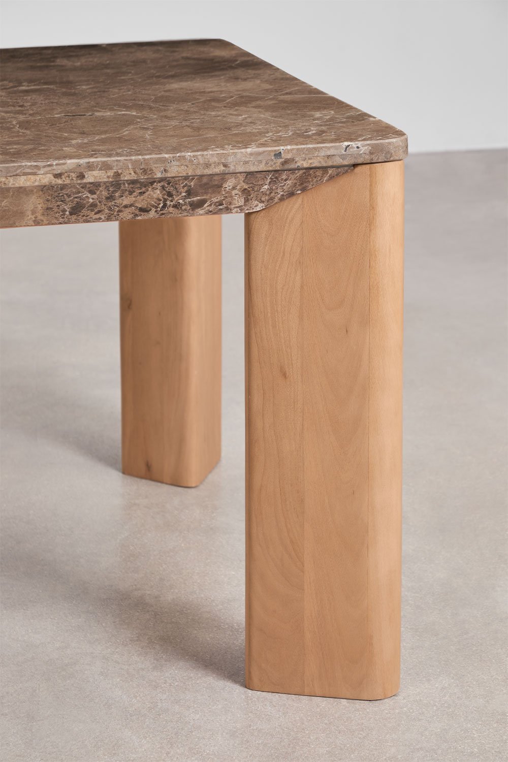 Rechteckiger Esstisch 240x110 cm aus Mangoholz und Marmor Garsea, Galeriebild 3