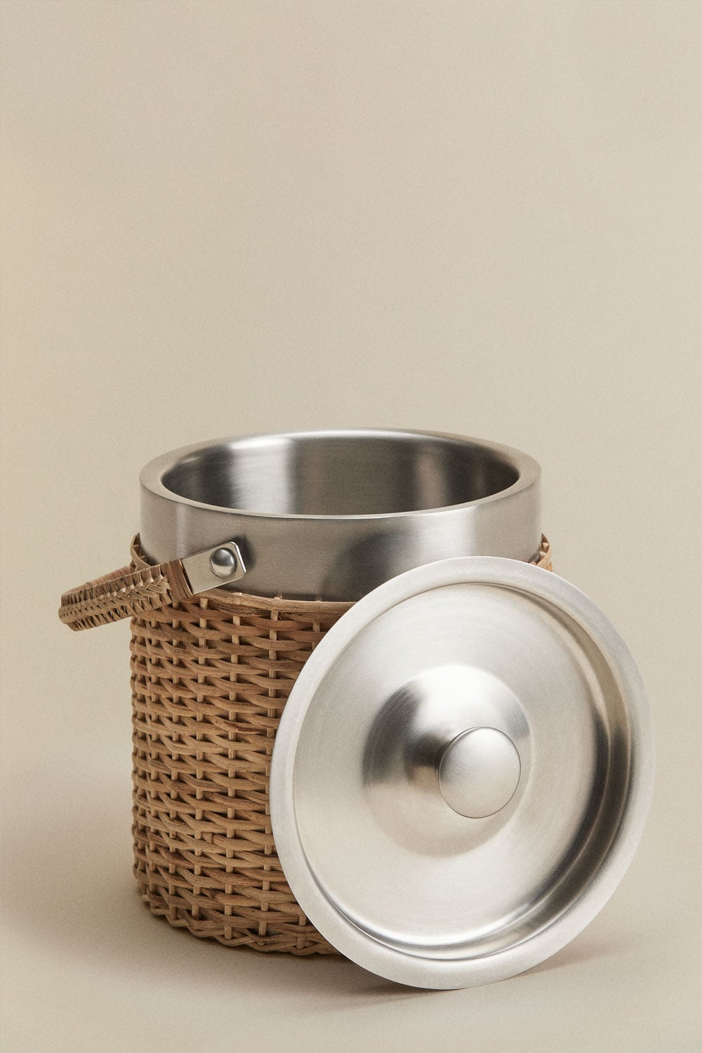 Dakomi Eiskübel-Set mit Zange aus Edelstahl und Bambus, Galeriebild 3