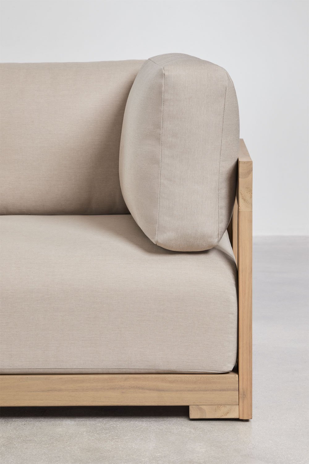 Eckmodul für modularen Garten-Sofa aus Akazienholz Brivori, Galeriebild 4