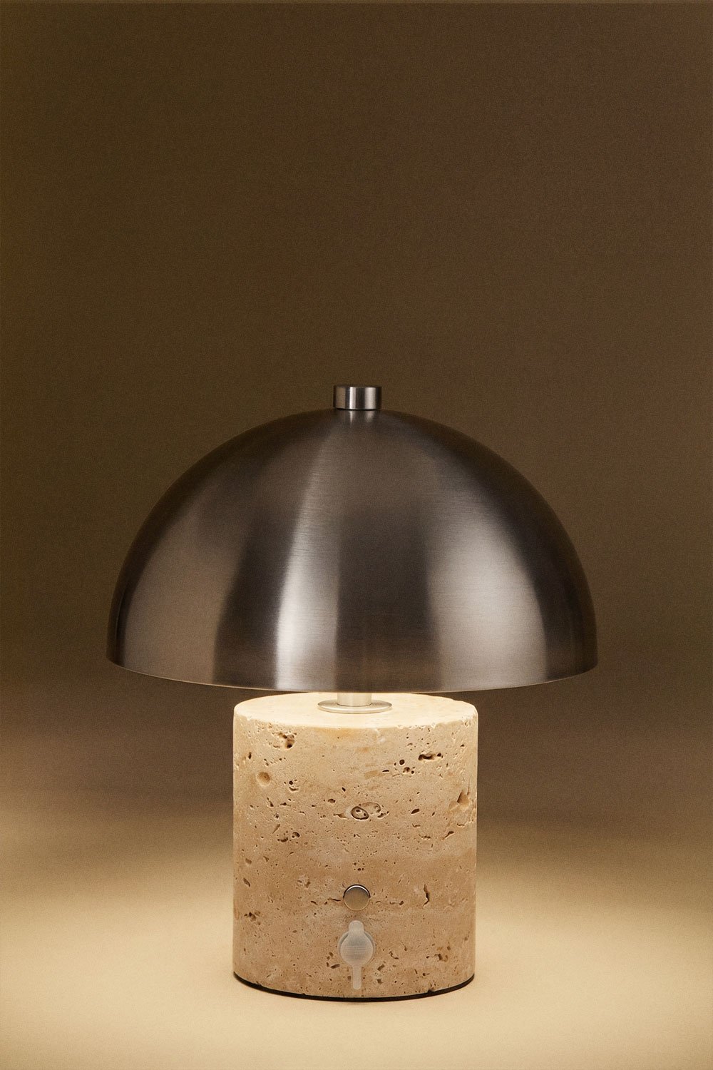 Kabellose LED-Tischlampe aus Eisen und Naturstein Nicolas, Galeriebild 2