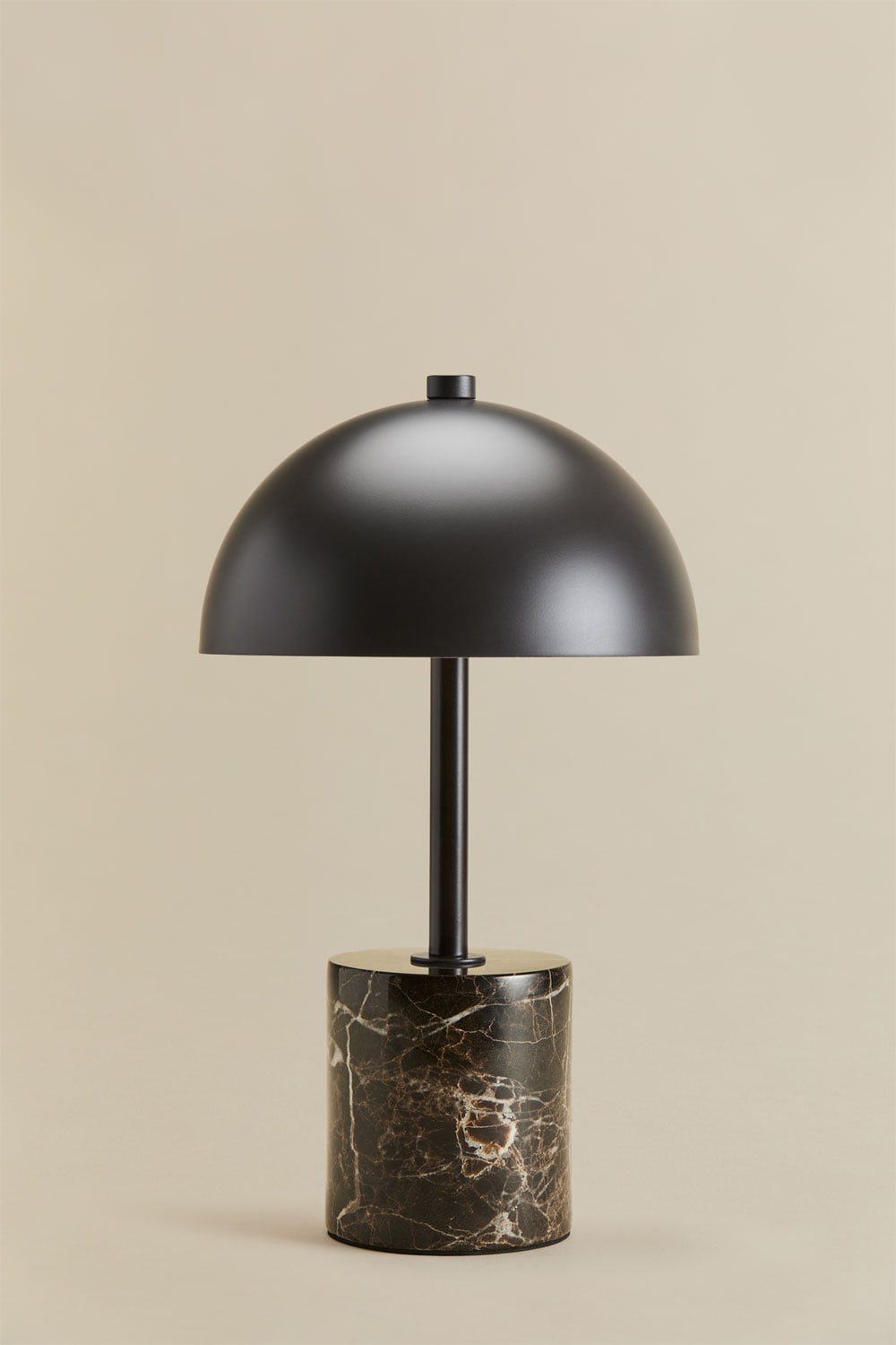 Kabellose LED-Tischlampe aus Eisen und Naturstein Nicolas, Galeriebild 3
