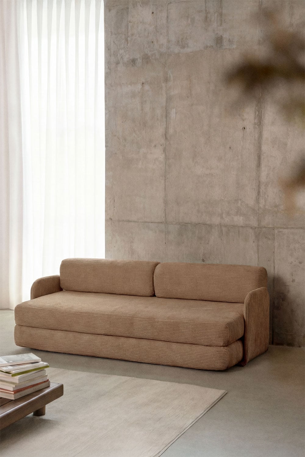 Zweisitziges Schlafsofa aus Vakuumverpacktem Cord Kyoto, Galeriebild 1