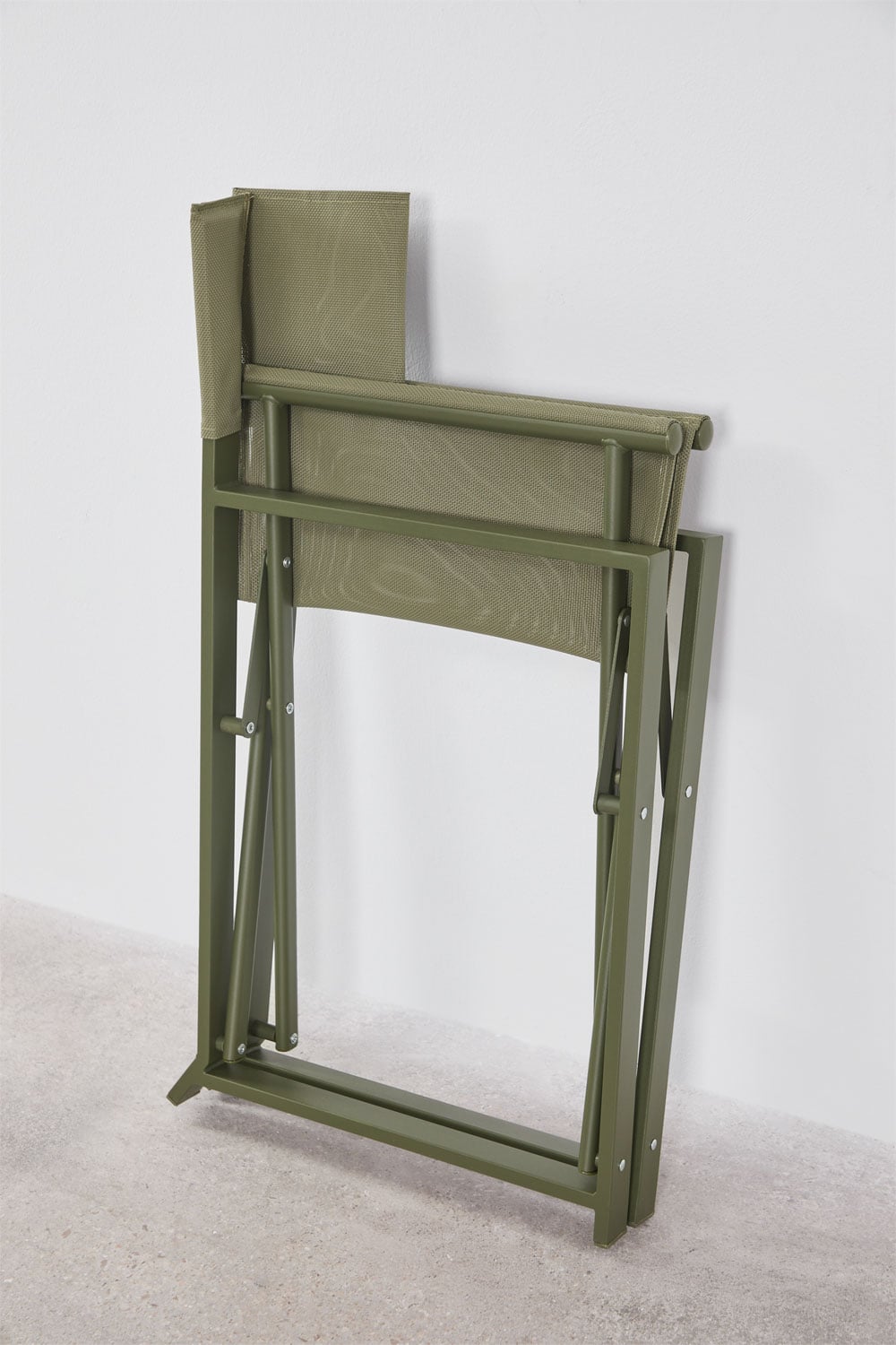 Ausziehbarer Tisch-Set 90-180x90 cm aus Aluminium Starmi und 4 klappbare Regiestühle für den Garten aus Stahl Zurena, Galeriebild 13