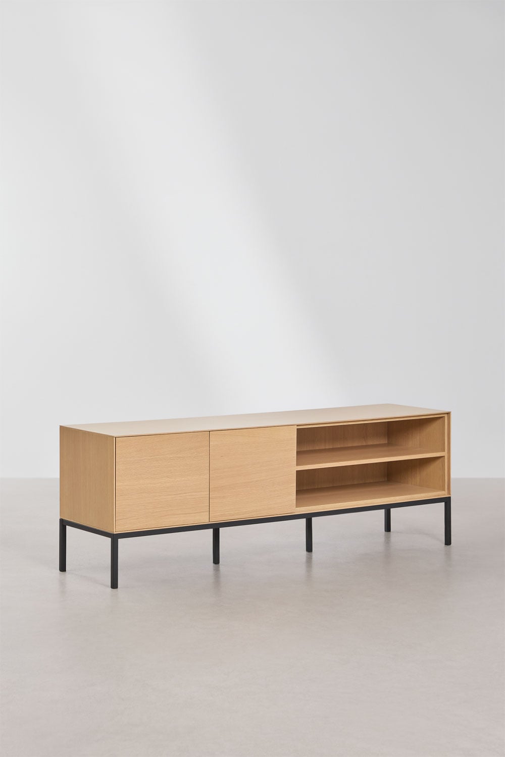 TV-Möbel 160x40 cm aus MDF und Eichenfurnier Bromley, Galeriebild 1