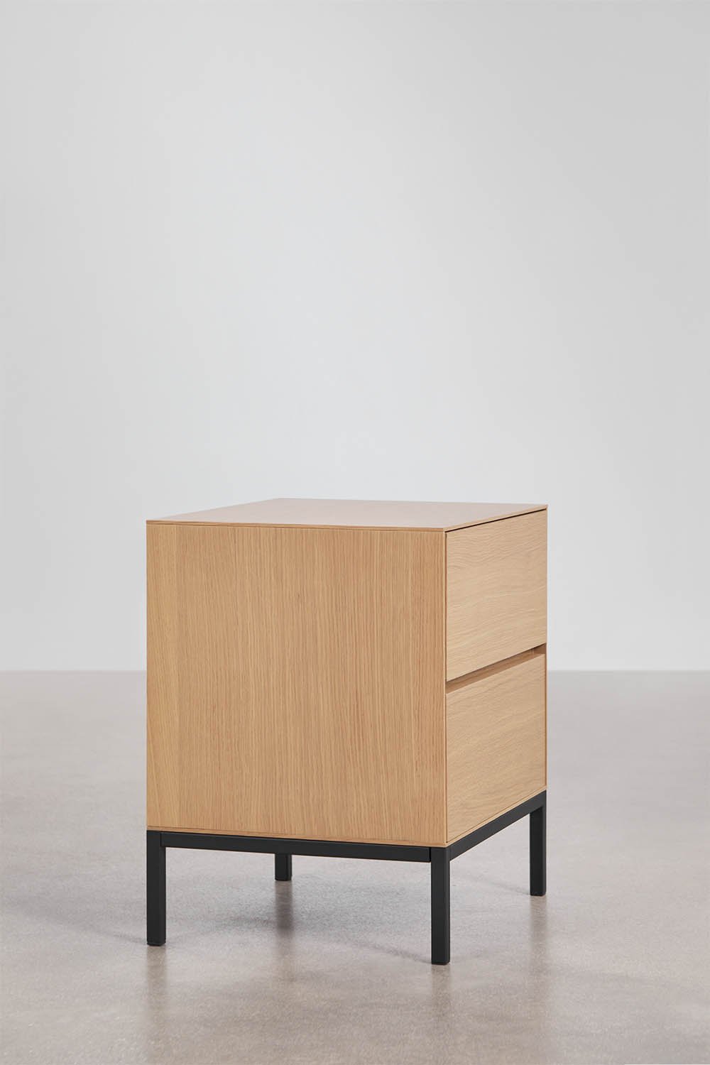 Rechteckiger Nachttisch 50x40 cm aus MDF und Eichenfurnier Bromley, Galeriebild 2
