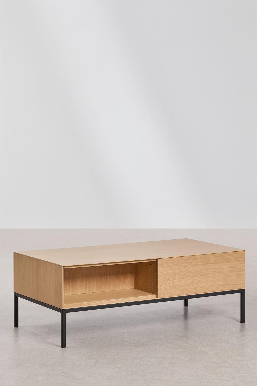 Rechteckiger Couchtisch 120x60 cm aus MDF und Eichenfurnier Bromley, Galeriebild 1