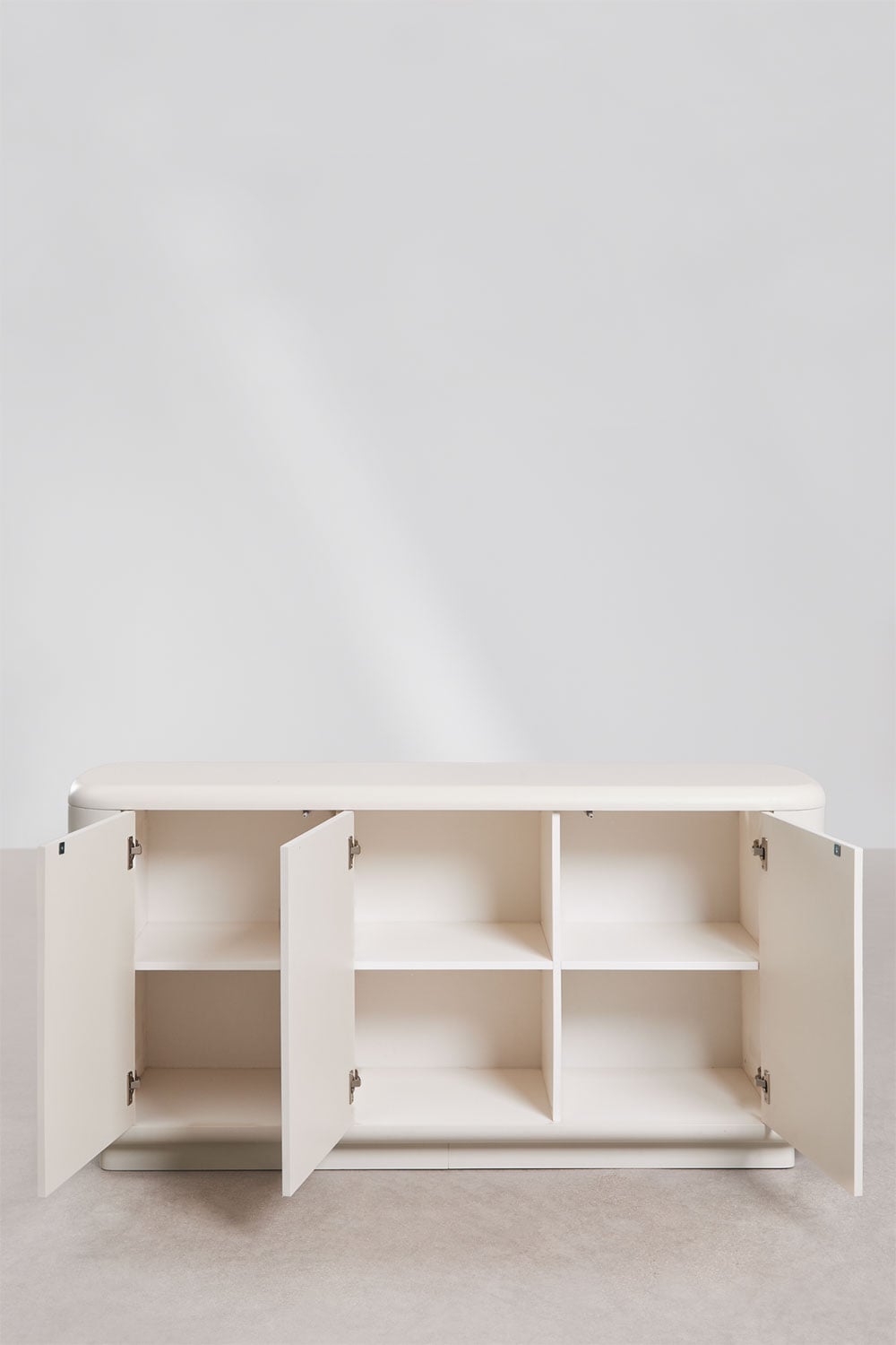 Rechteckiges Sideboard 150x40 cm aus MDF in Gardenienweiß Cixila, Galeriebild 3