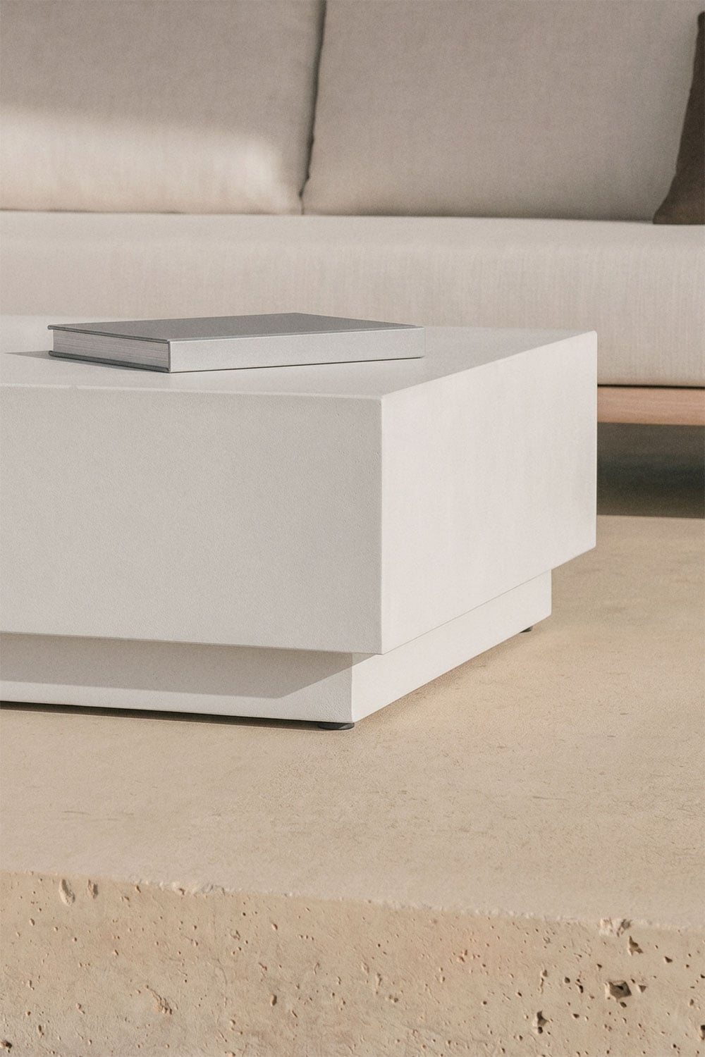 Rechteckiger Gartentisch 120x90 cm aus Beton Manir, Galeriebild 2