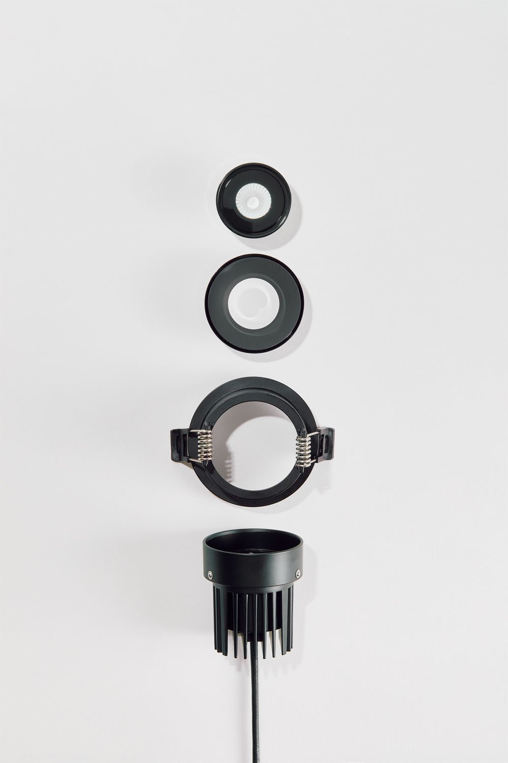 Set mit 2 einbaubaren LED-Downlights mit runden Rahmen Ø7 cm aus Luisiana-Aluminium, imagen de galeria 6