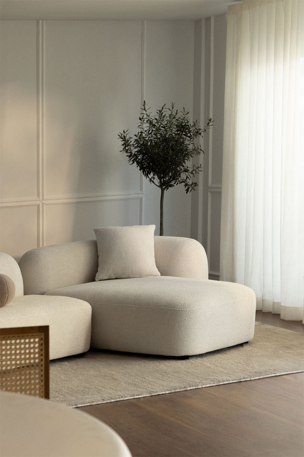 Rechtes Chaiselongue-Modul für modulares Sofa in Chenille Coco, Galeriebild 1