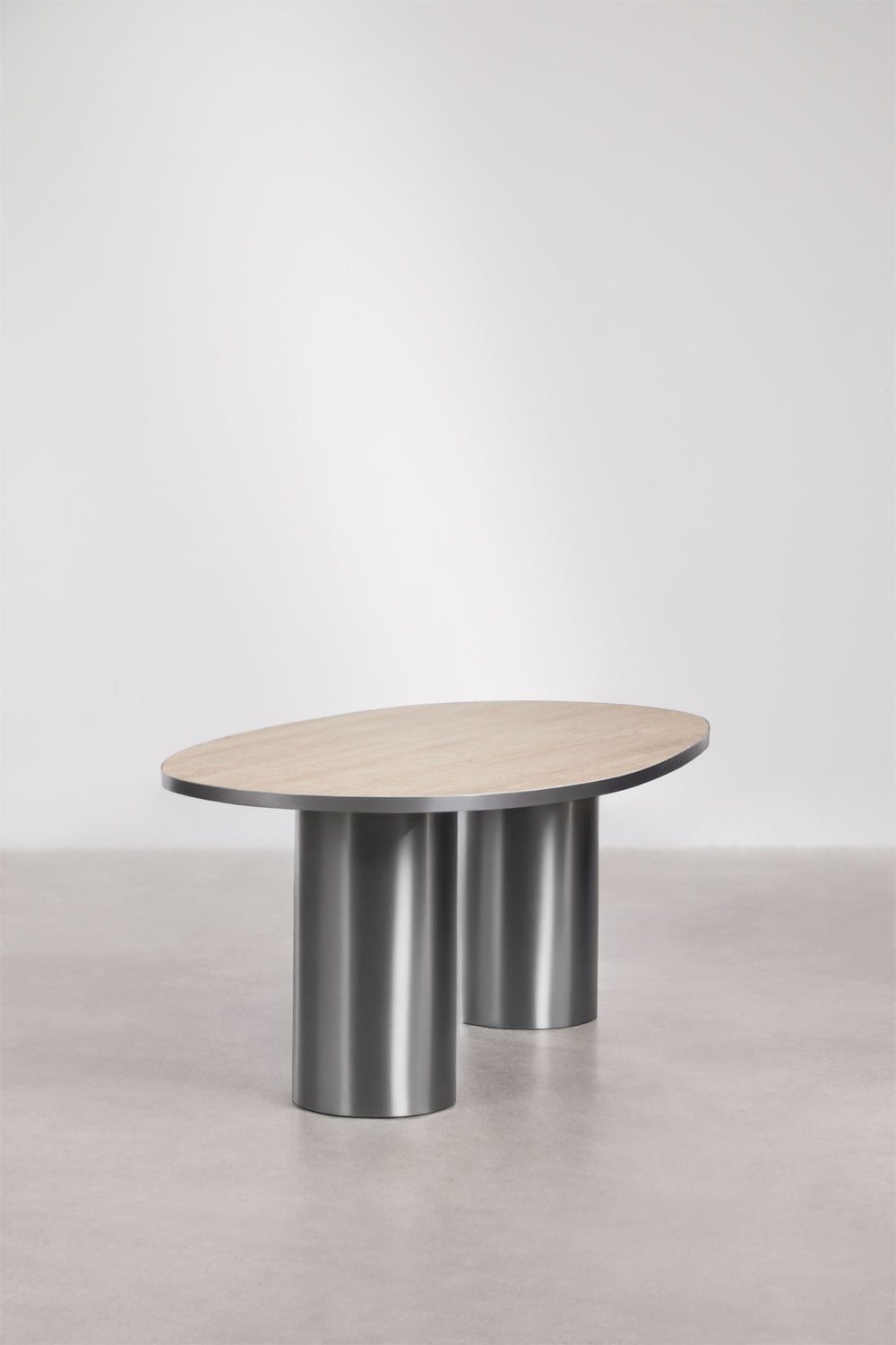 Ovaler Esstisch 220x110 cm aus Naturstein und Edelstahl Fertrix, Galeriebild 4