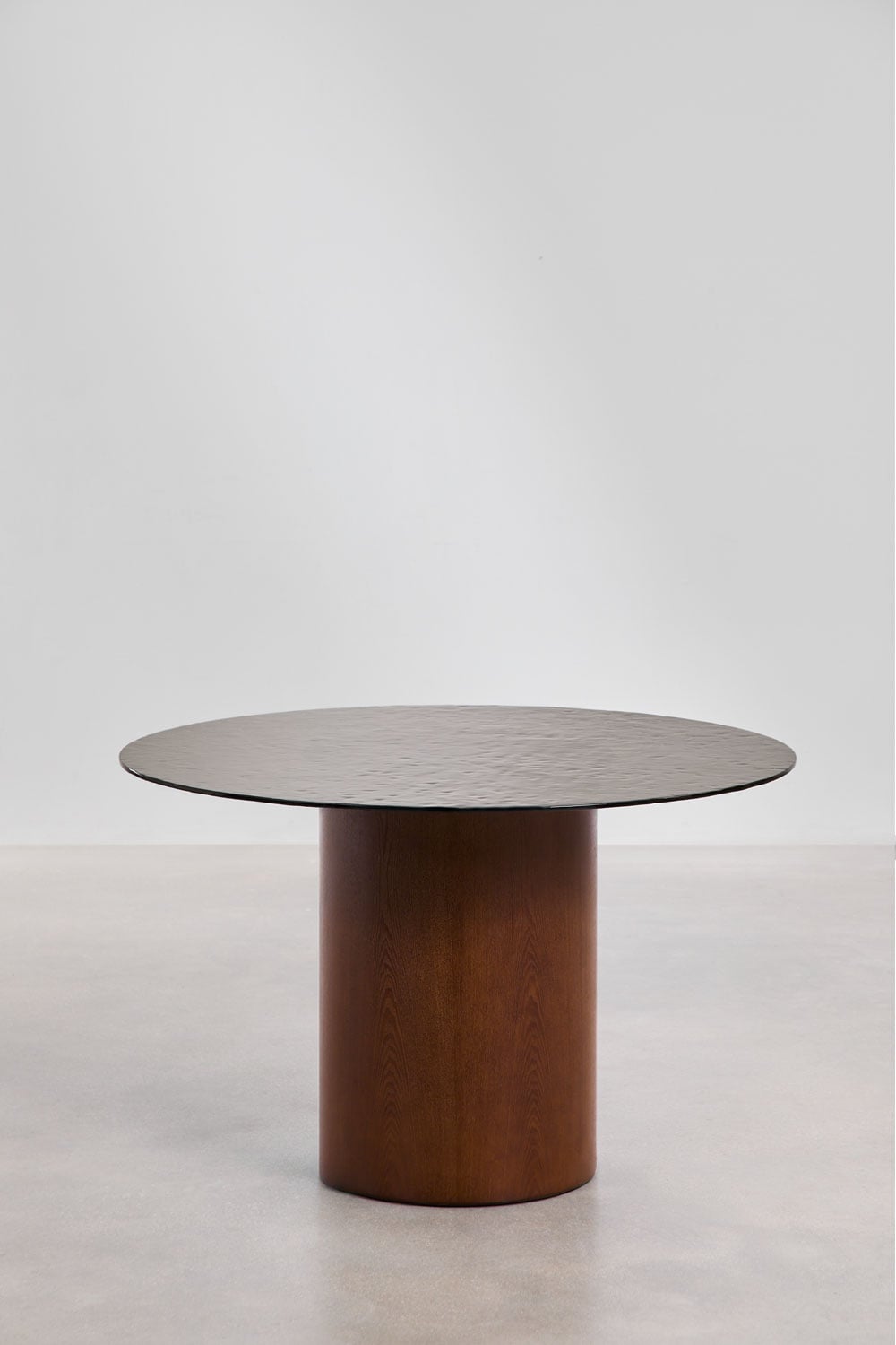 Runder Esstisch Ø120 cm aus gehärtetem Glas und MDF Asgri, Galeriebild 1