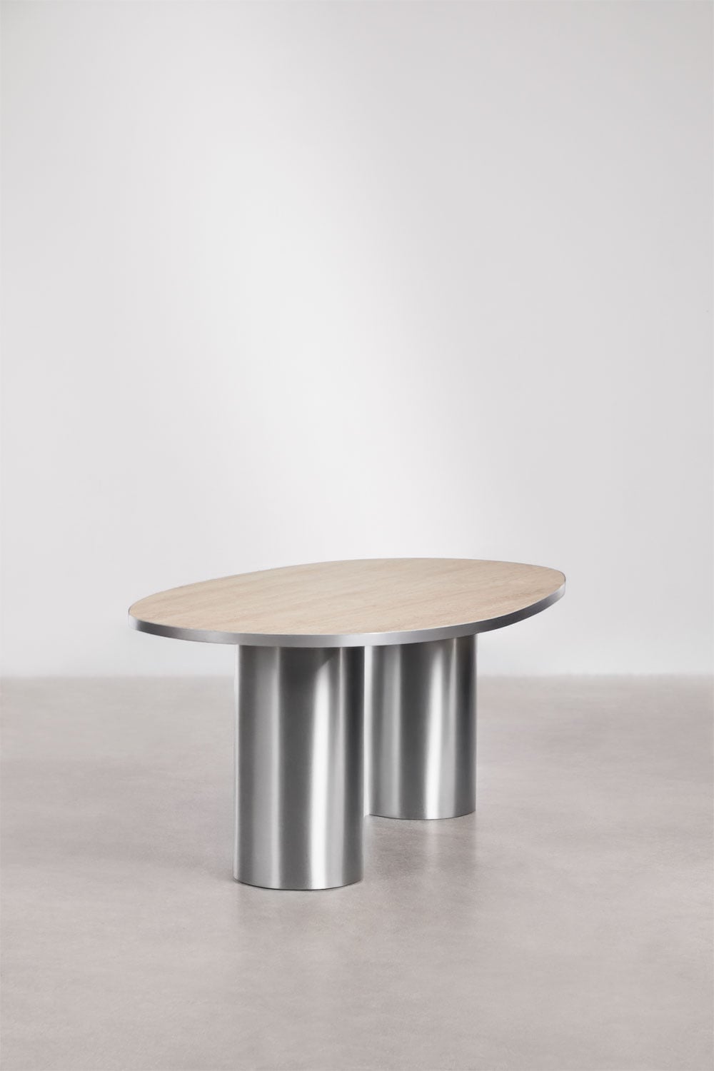 Ovaler Esstisch 220x110 cm aus Naturstein und Edelstahl Fertrix, Galeriebild 4