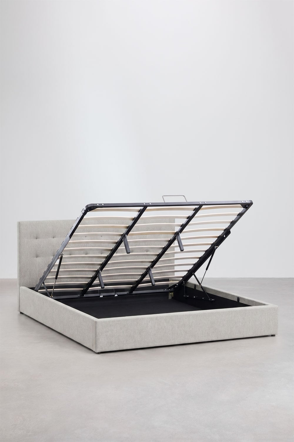 Abiel gepolstertes Bett mit aufklappbarem Bettkasten, Galeriebild 3