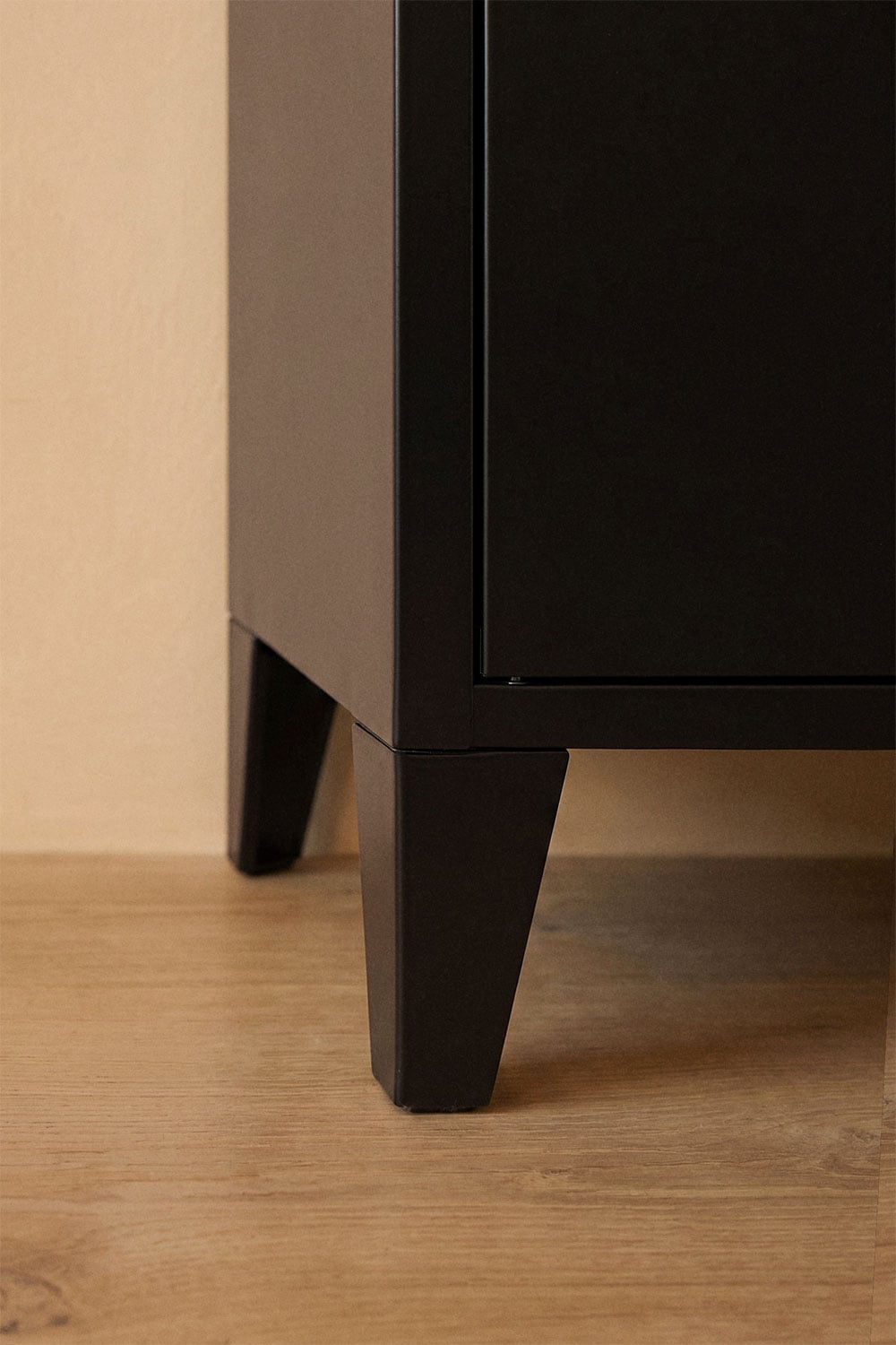 Metall-Sideboard 80x40 cm 2 Türen Stahl Kohleschwarz Pohpli, Galeriebild 2