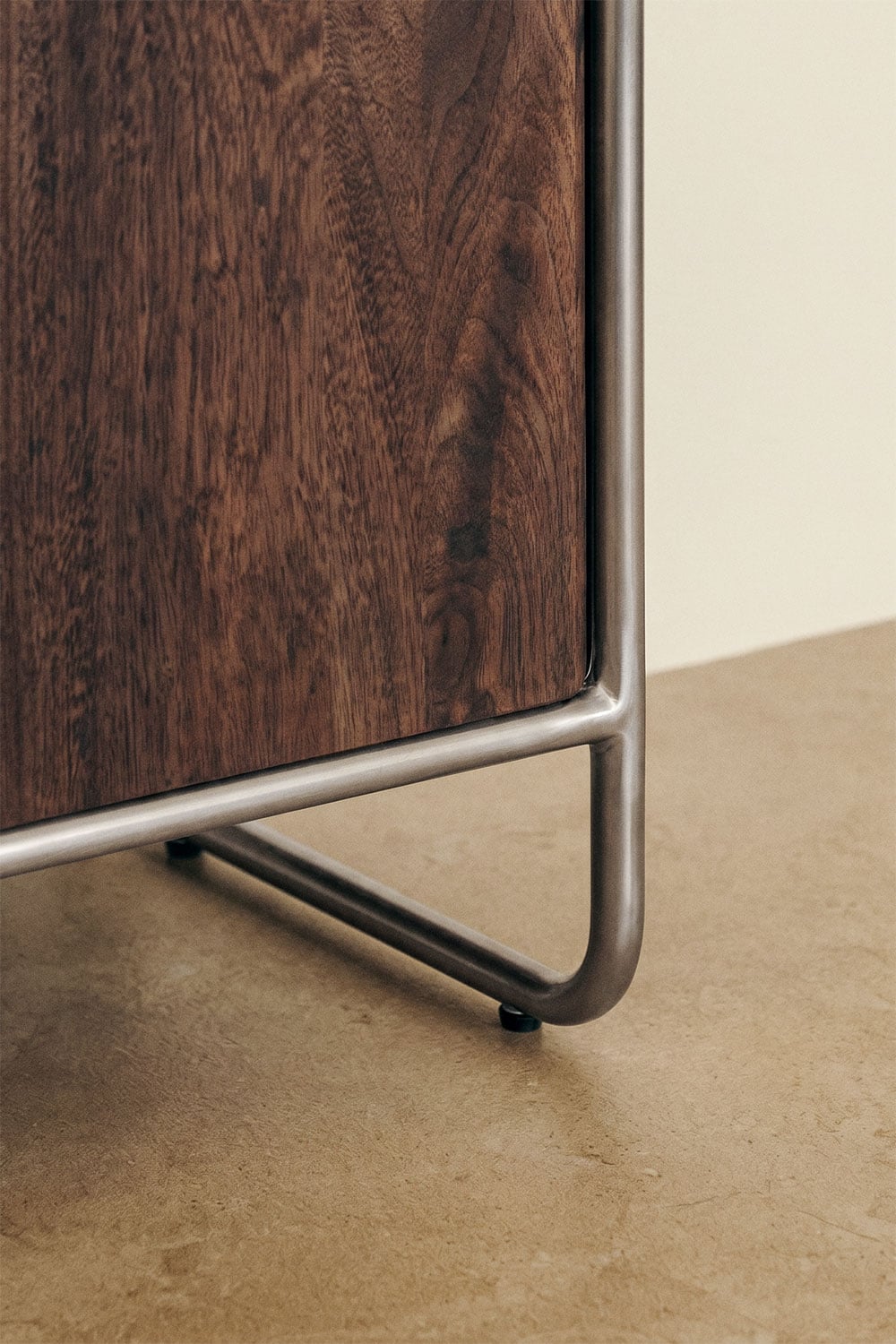 Rechteckiges Sideboard 80x40 cm aus Akazie und Edelstahl Altrex, Galeriebild 2