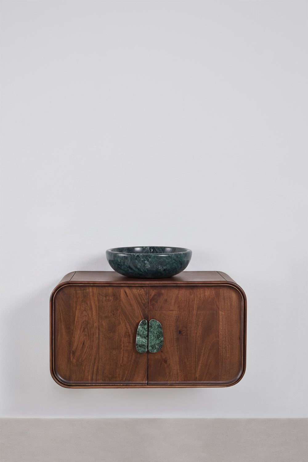 Badezimmerschrank-Set aus Mangoholz und Naturstein Kivalina, Galeriebild 3
