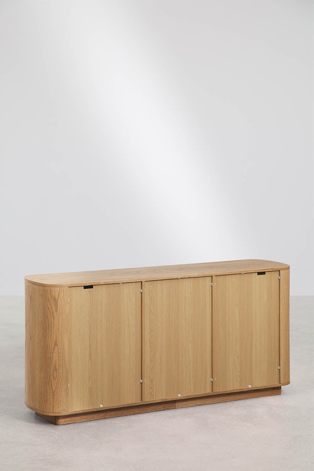 Rechteckiges Sideboard 160x40 cm aus MDF in Eiche-Braun und Sicherheitsglas Walia, Galeriebild 4