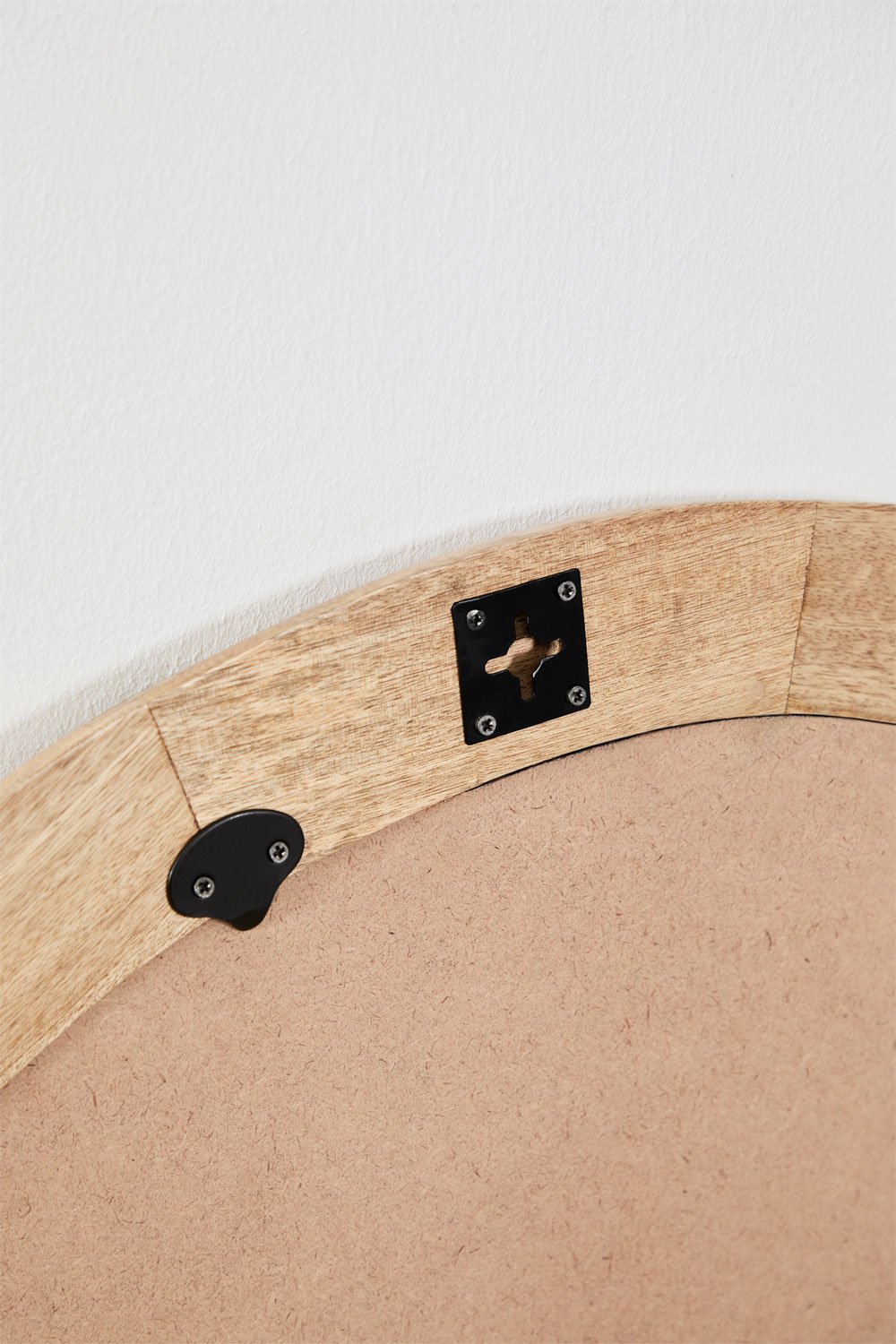 Runder Wandspiegel Ø80 cm aus Mangoholz Virek, Galeriebild 5
