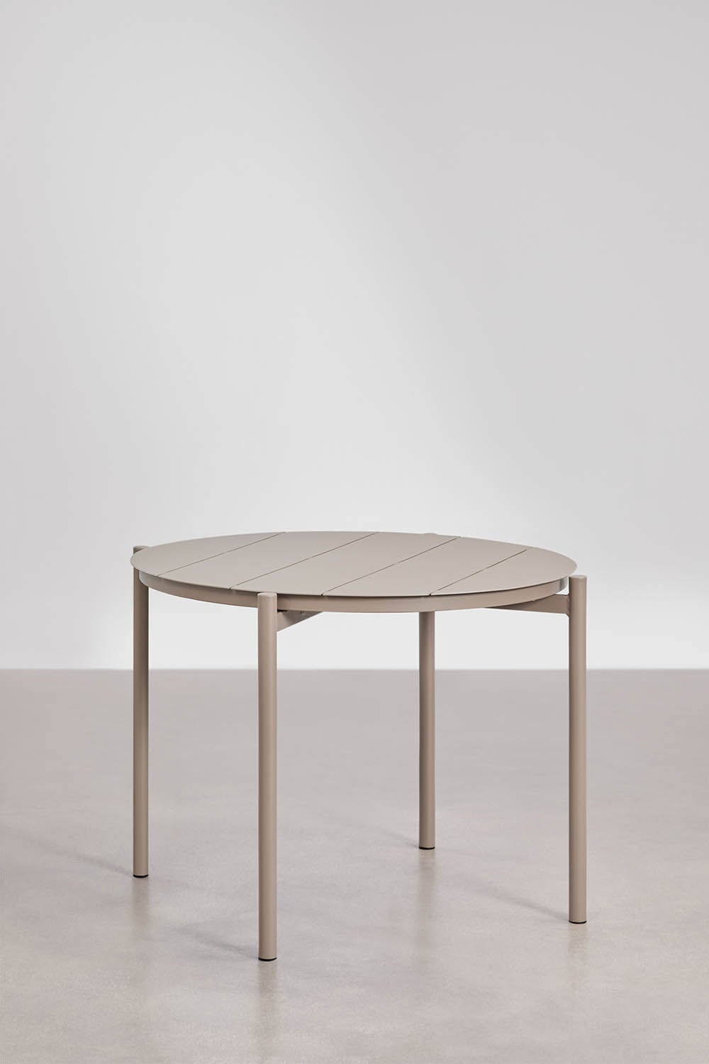 Set aus rundem Tisch Ø110 cm aus Aluminium Elton und 4 Gartenstühlen mit Armlehnen aus Stahl Anerina, Galeriebild 3