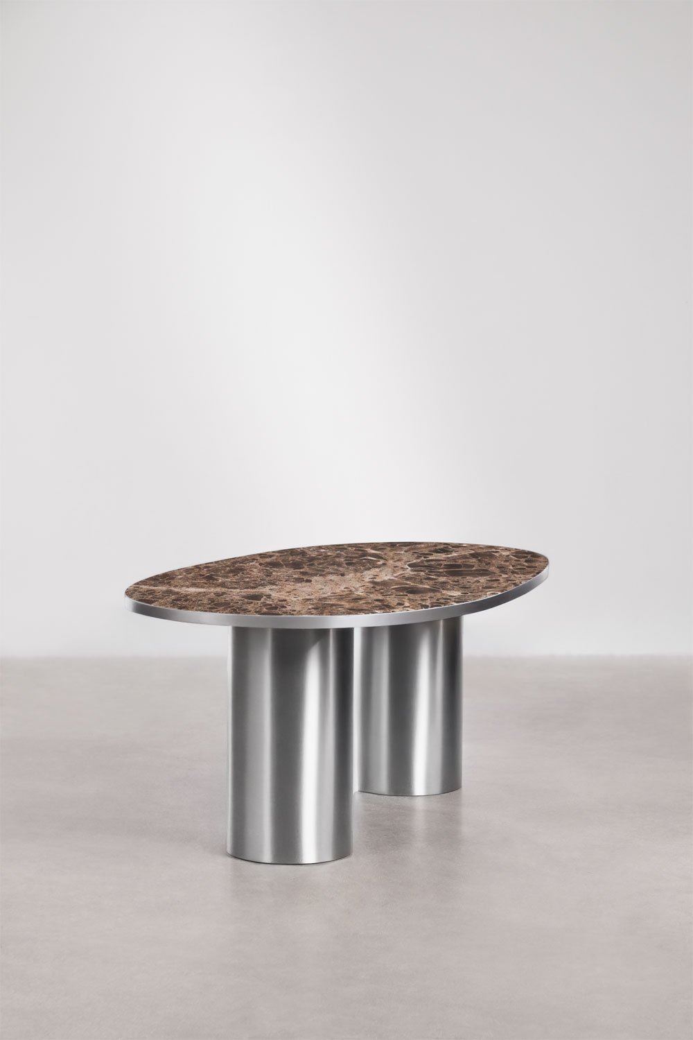 Ovaler Esstisch 220x110 cm aus Naturstein und Edelstahl Fertrix, Galeriebild 4