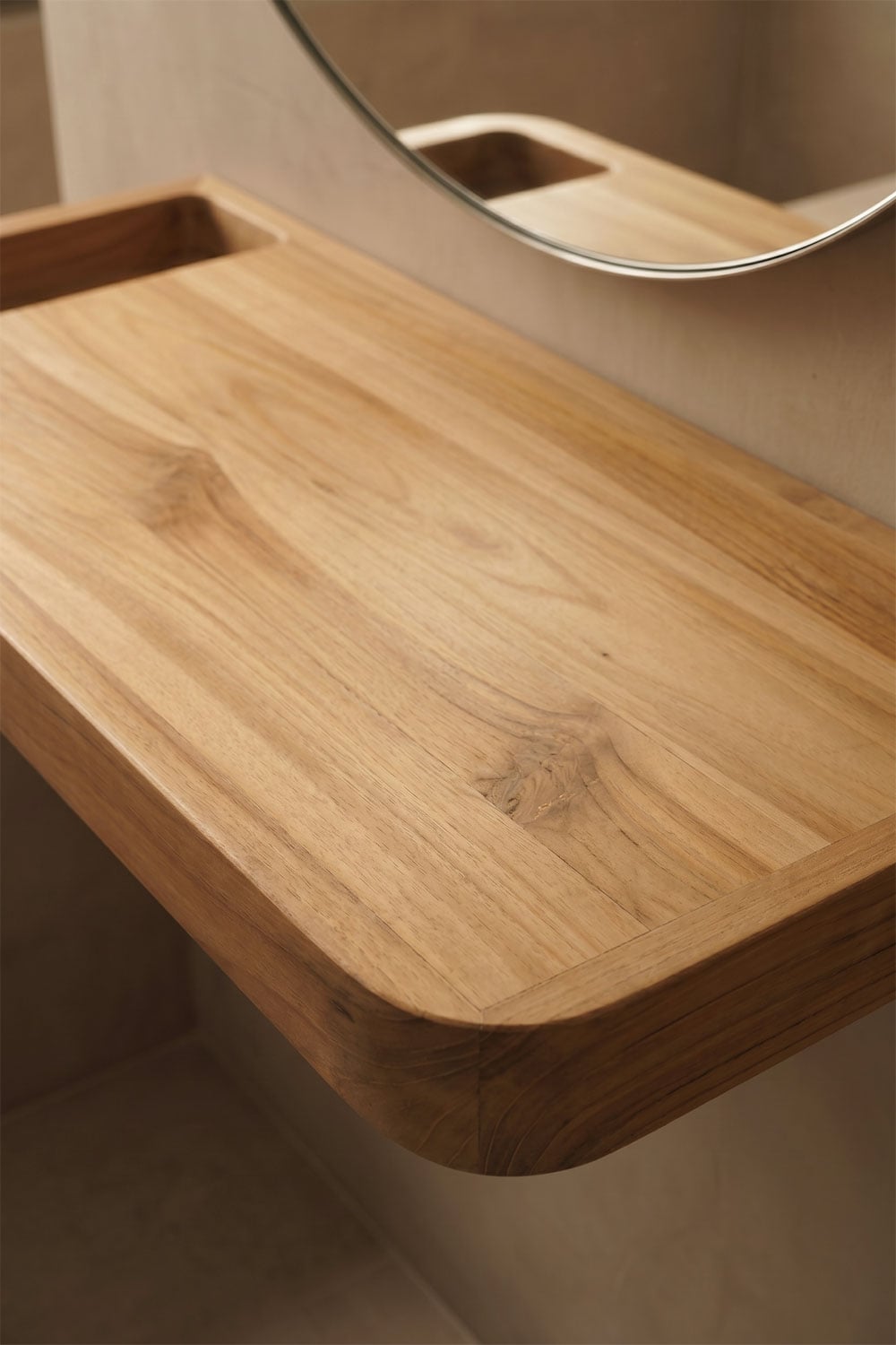 Set aus hängendem Badezimmermöbel 70x45 cm aus Teakholz Neill, Galeriebild 2