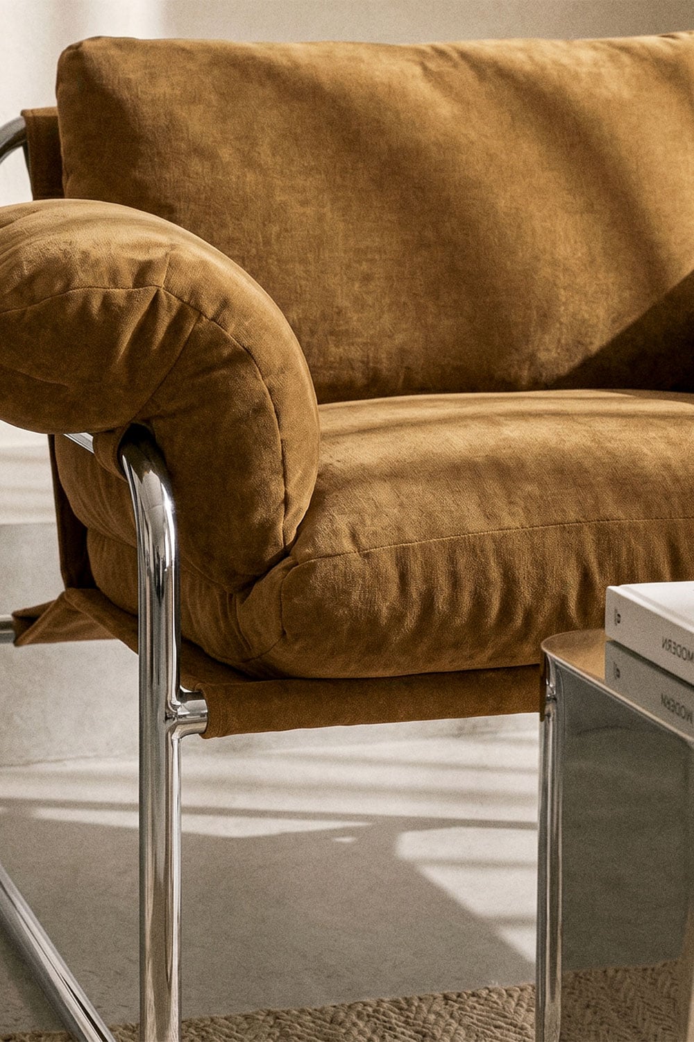 Sessel aus Chenille und Eisen Evani, Galeriebild 2