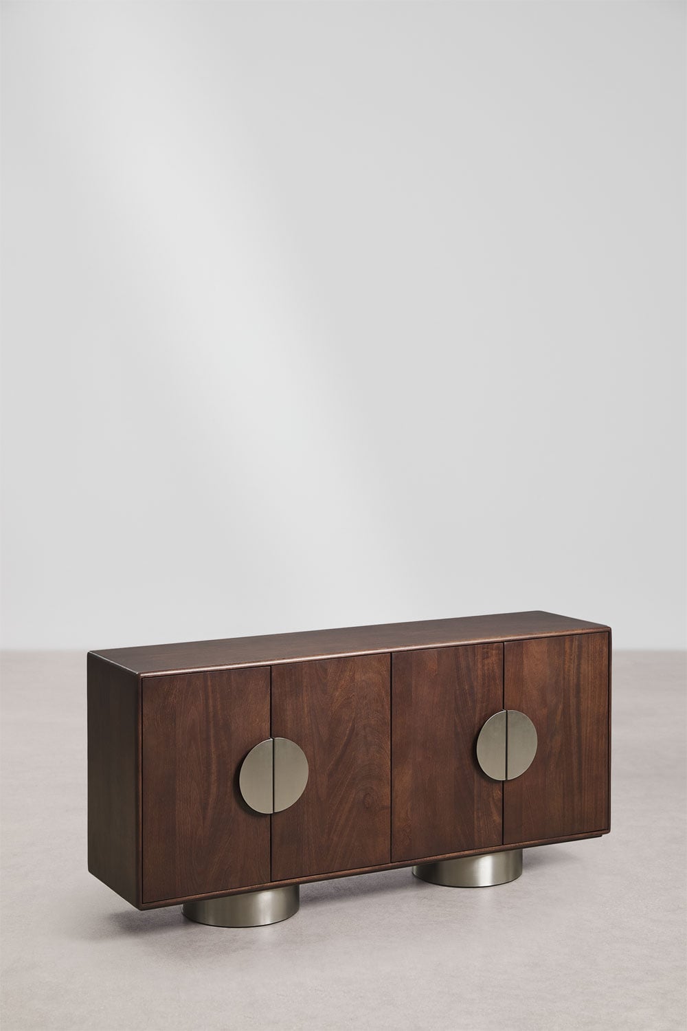 Rechteckiger Sideboard 160x40 cm aus Mangoholz und Edelstahl Melisand, Galeriebild 1