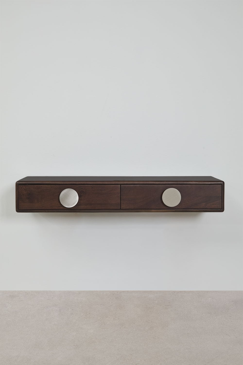 Wand-Empfangskonsole 100x30 cm aus Mangoholz und Edelstahl Melisand, Galeriebild 4