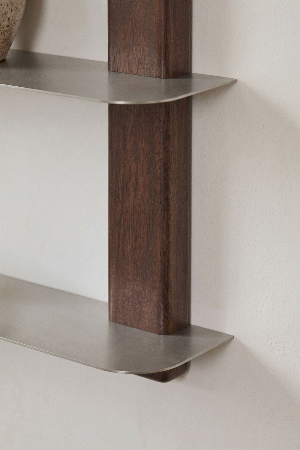 80 cm Wandregal aus Mangoholz und Edelstahl Serbian, Galeriebild 2