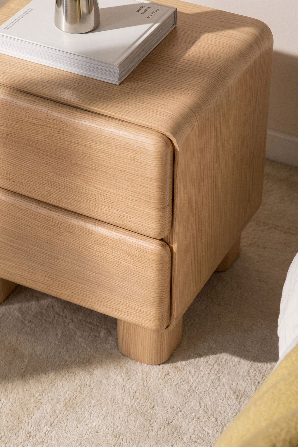Nachttisch mit zwei Schubladen aus MDF Sheila, Galeriebild 2