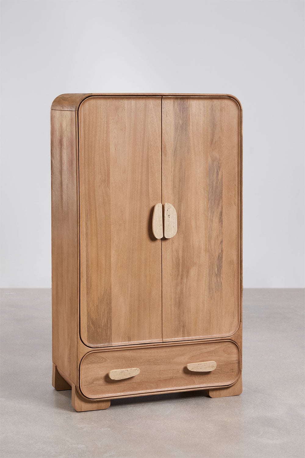 Kleiderschrank aus Mangoholz und Naturstein Kivalina, Galeriebild 4