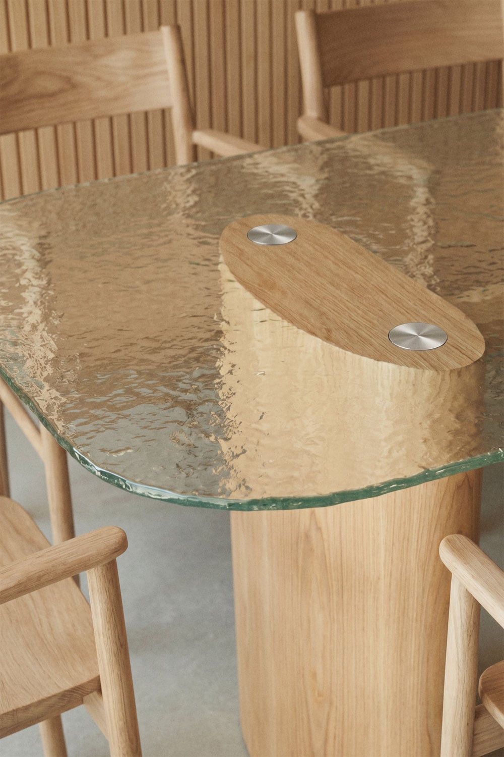 Rechteckiger Esstisch 260x110 cm aus gehärtetem Glas und MDF Zarvi, Galeriebild 2