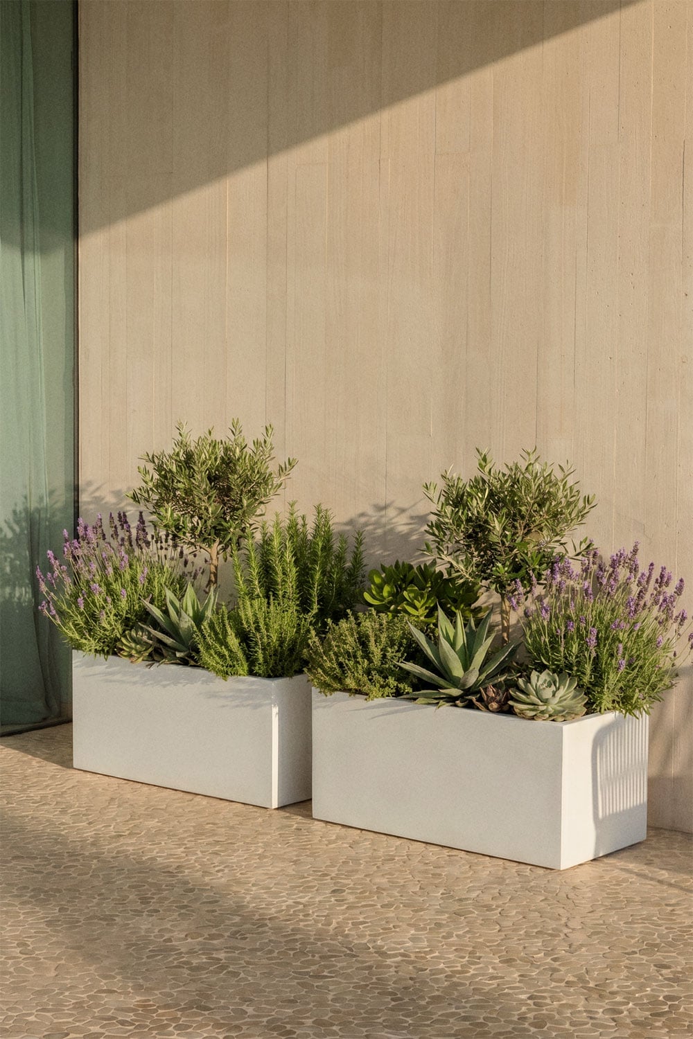 Rechteckiger Außenblumentopf aus Zement Sergio, Galeriebild 1