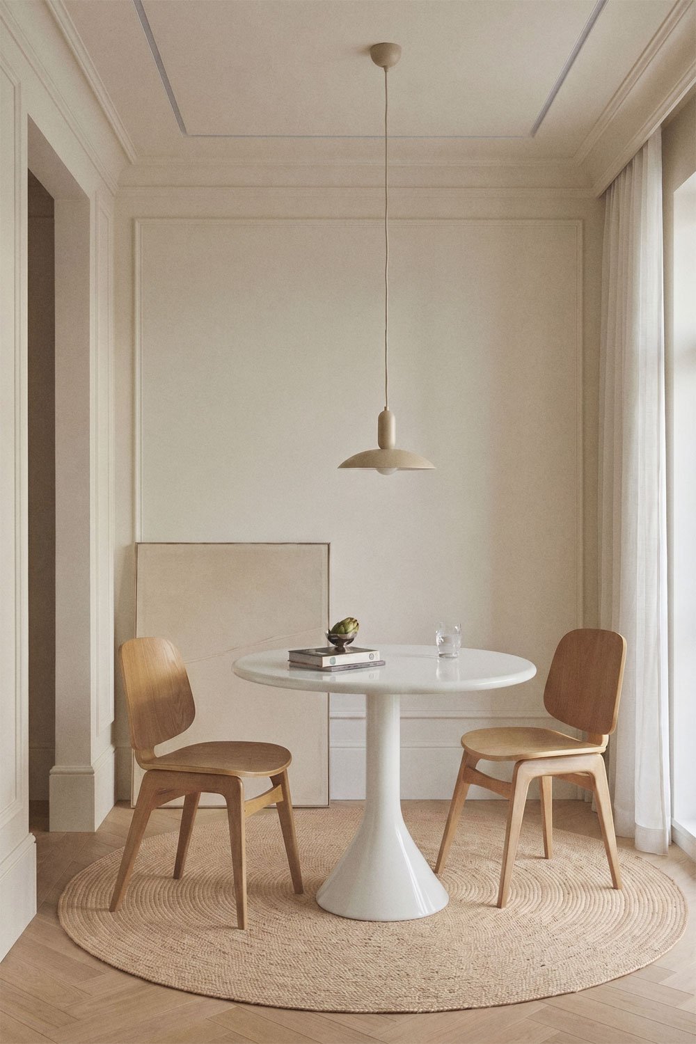 Runder Teppich Ø200 cm aus Polypropylen vintagebeige Lisandra, Galeriebild 1
