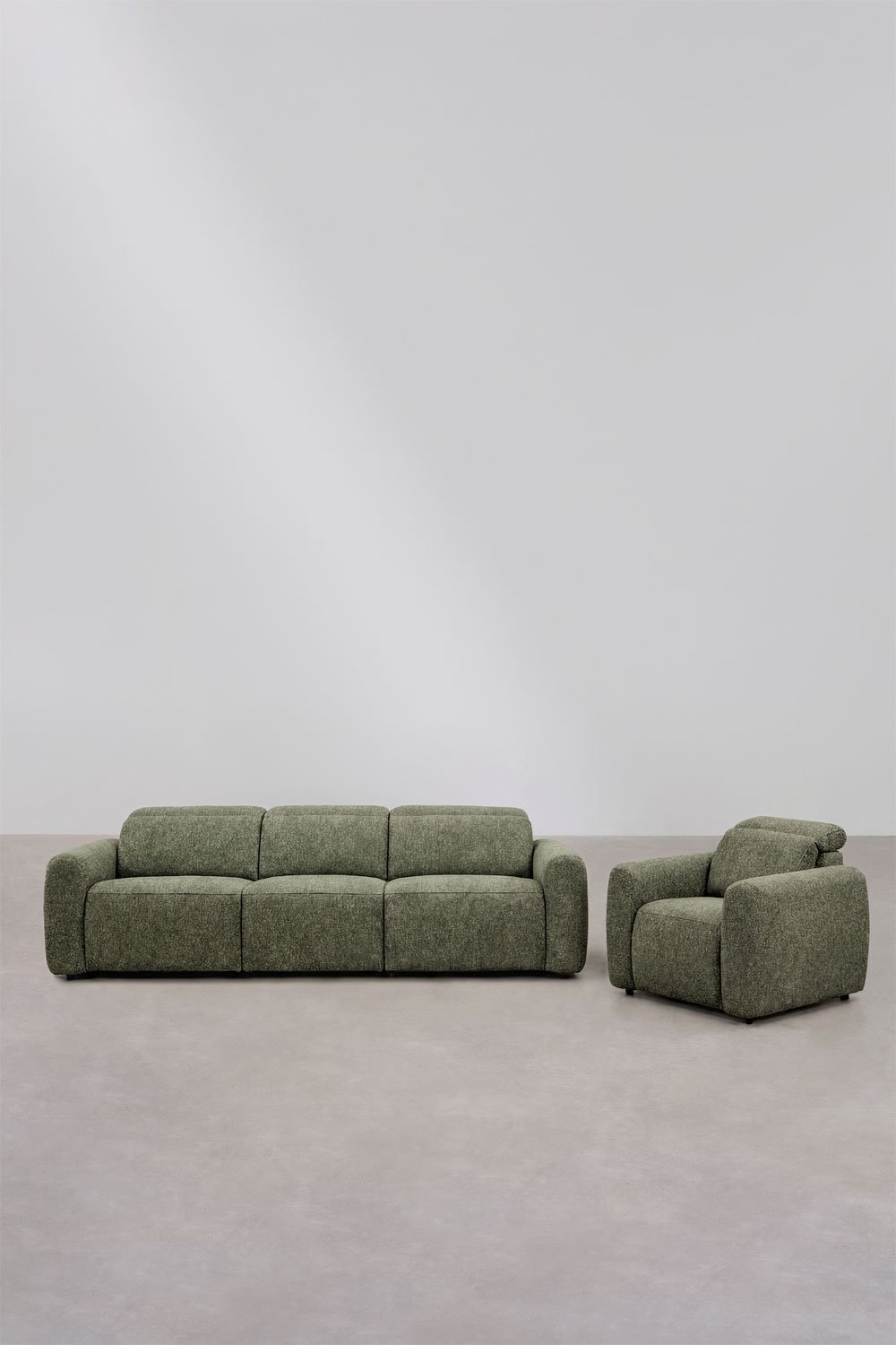 Wohnzimmerset mit 3-Sitzer-Elektro-Recliner-Sofa und gepolstertem Sessel Peggy, Galeriebild 3