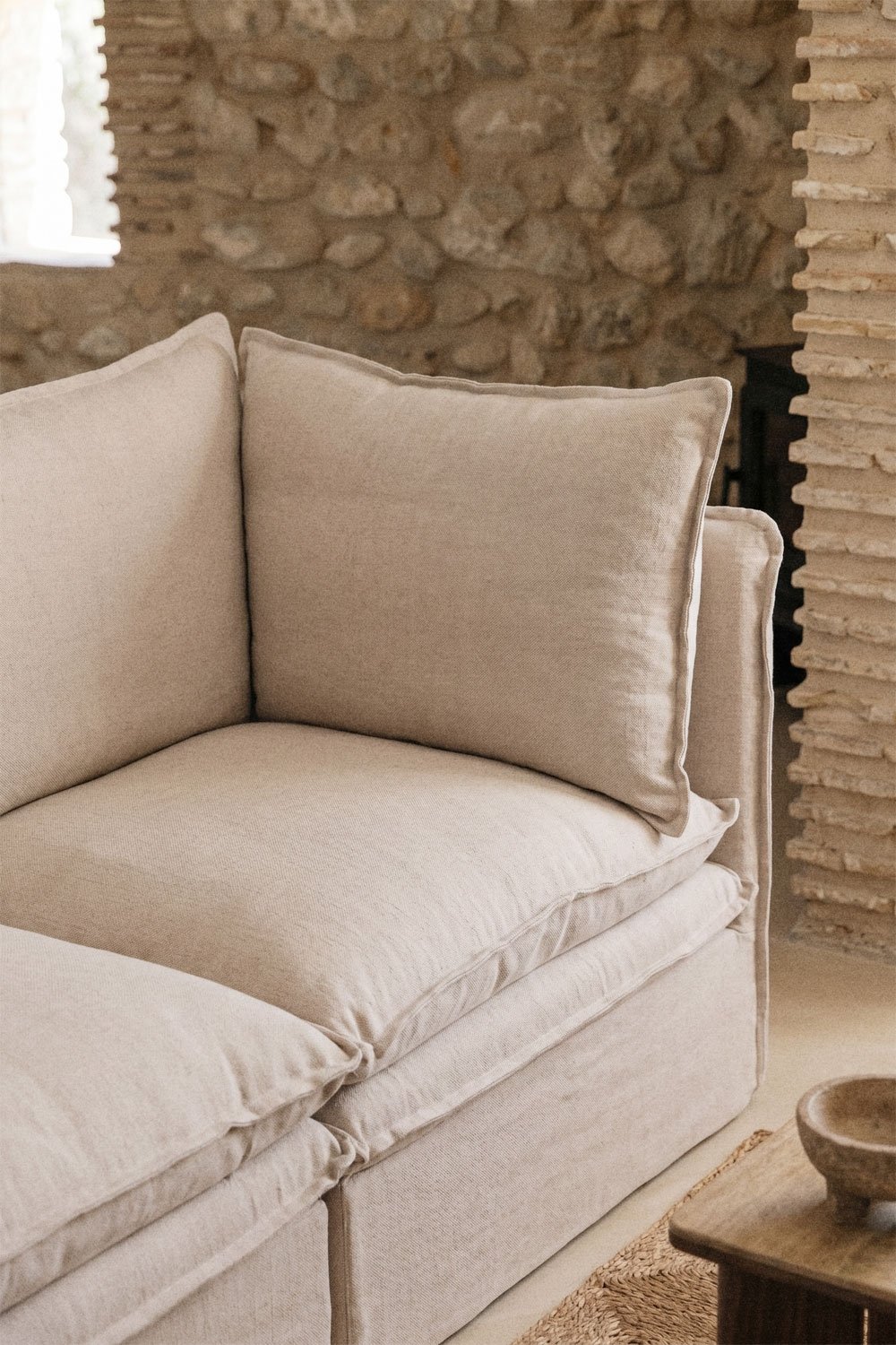 3-teiliges modulares Sofa aus Leinen und Baumwolle Grace, Galeriebild 2