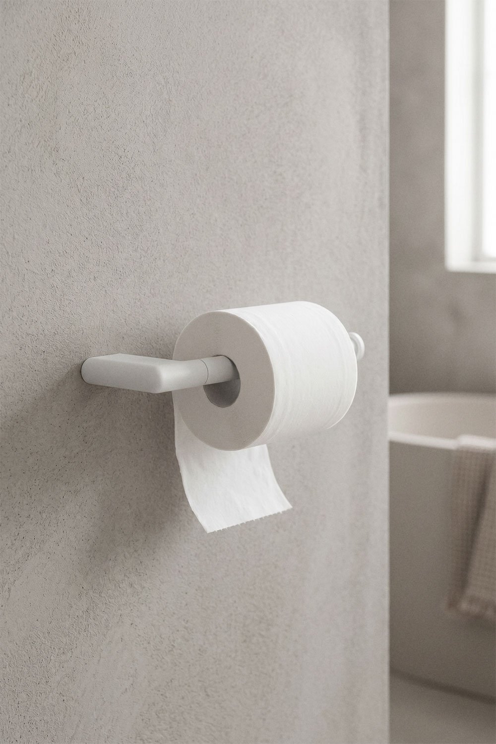 Toilettenpapierhalter aus Edelstahl in Weiß Rovent, Galeriebild 1