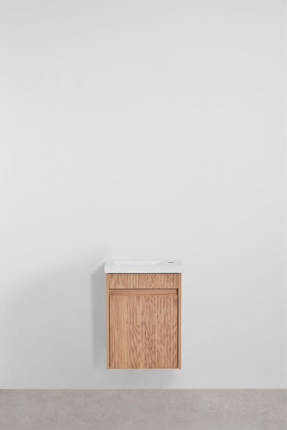 Hängendes Badezimmermöbel-Set aus Holz mit integriertem Waschbecken Narek, Galeriebild 3