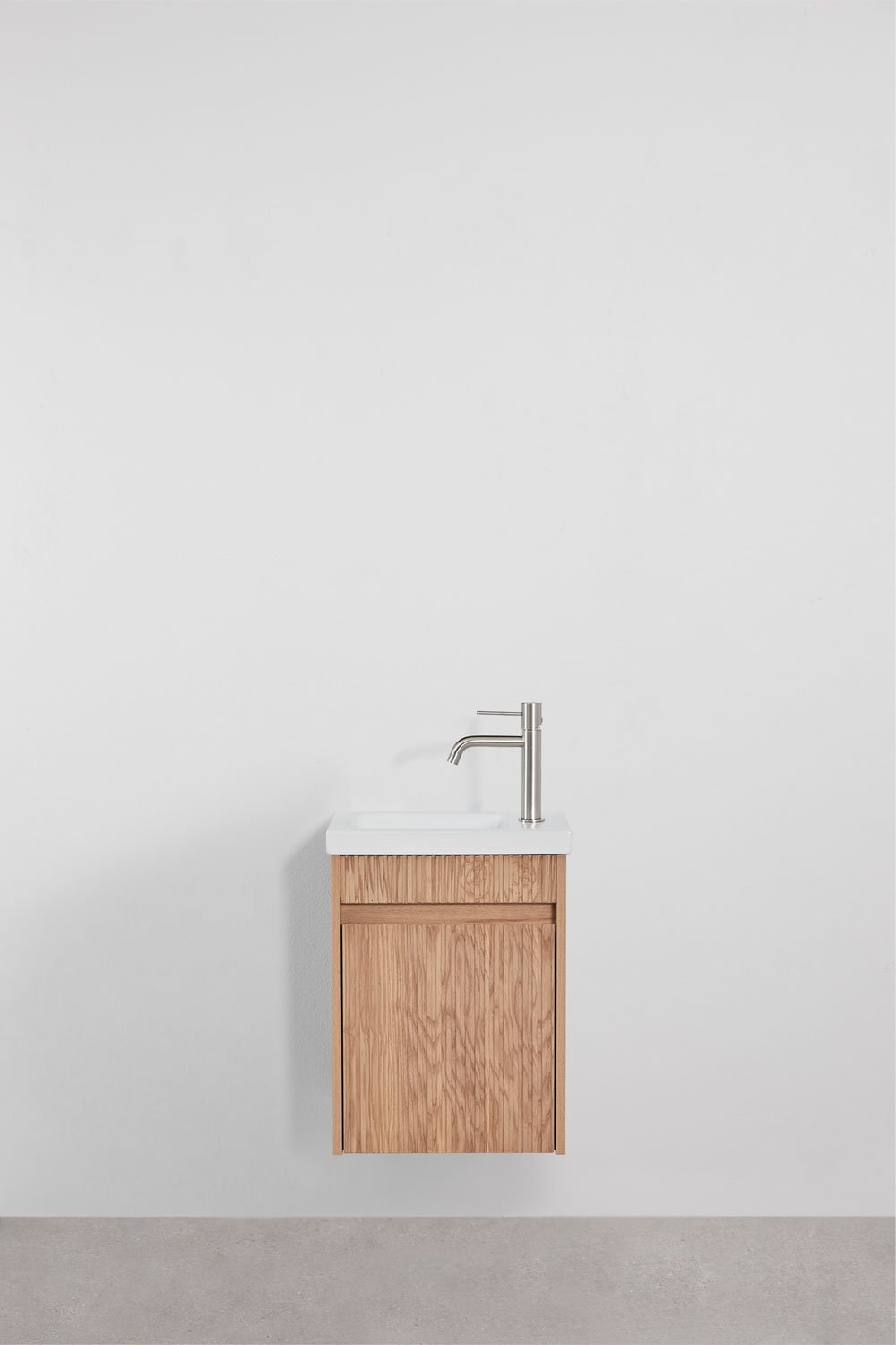 Hängendes Badezimmermöbel-Set aus Holz mit integriertem Waschbecken Narek, Galeriebild 3