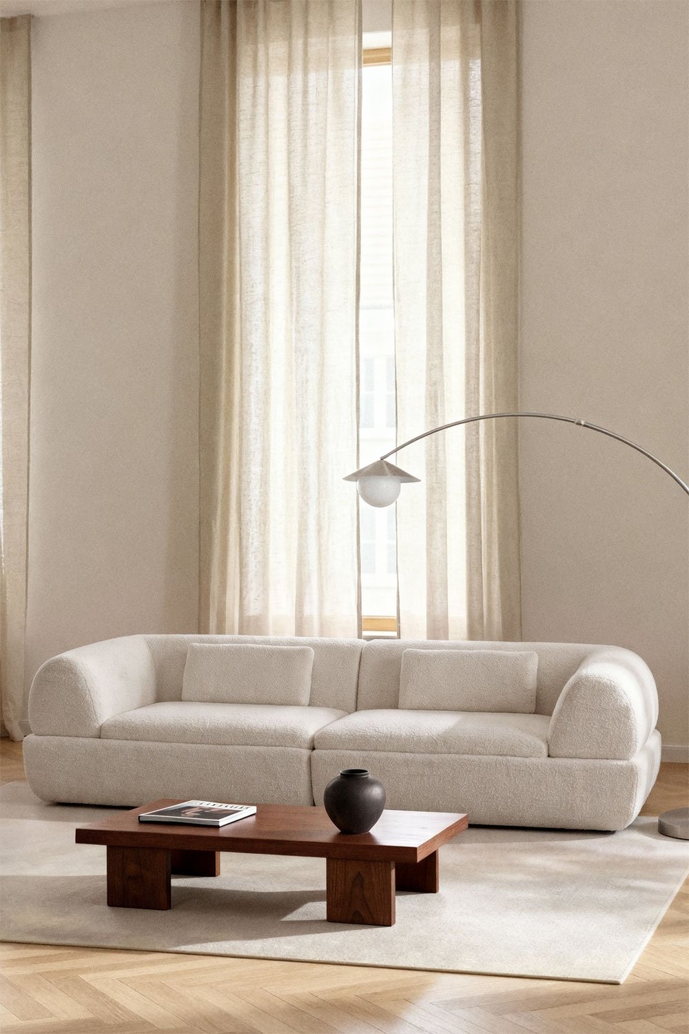 2-Sitzer-Sofa aus vakuumverpacktem Teddyplüsch Mirabel, Galeriebild 1
