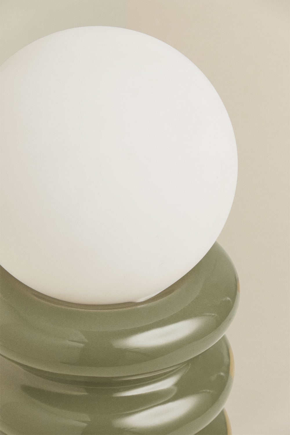 Tischlampe 35 cm aus Keramik mit Kryx-Glaskugel, Galeriebild 5