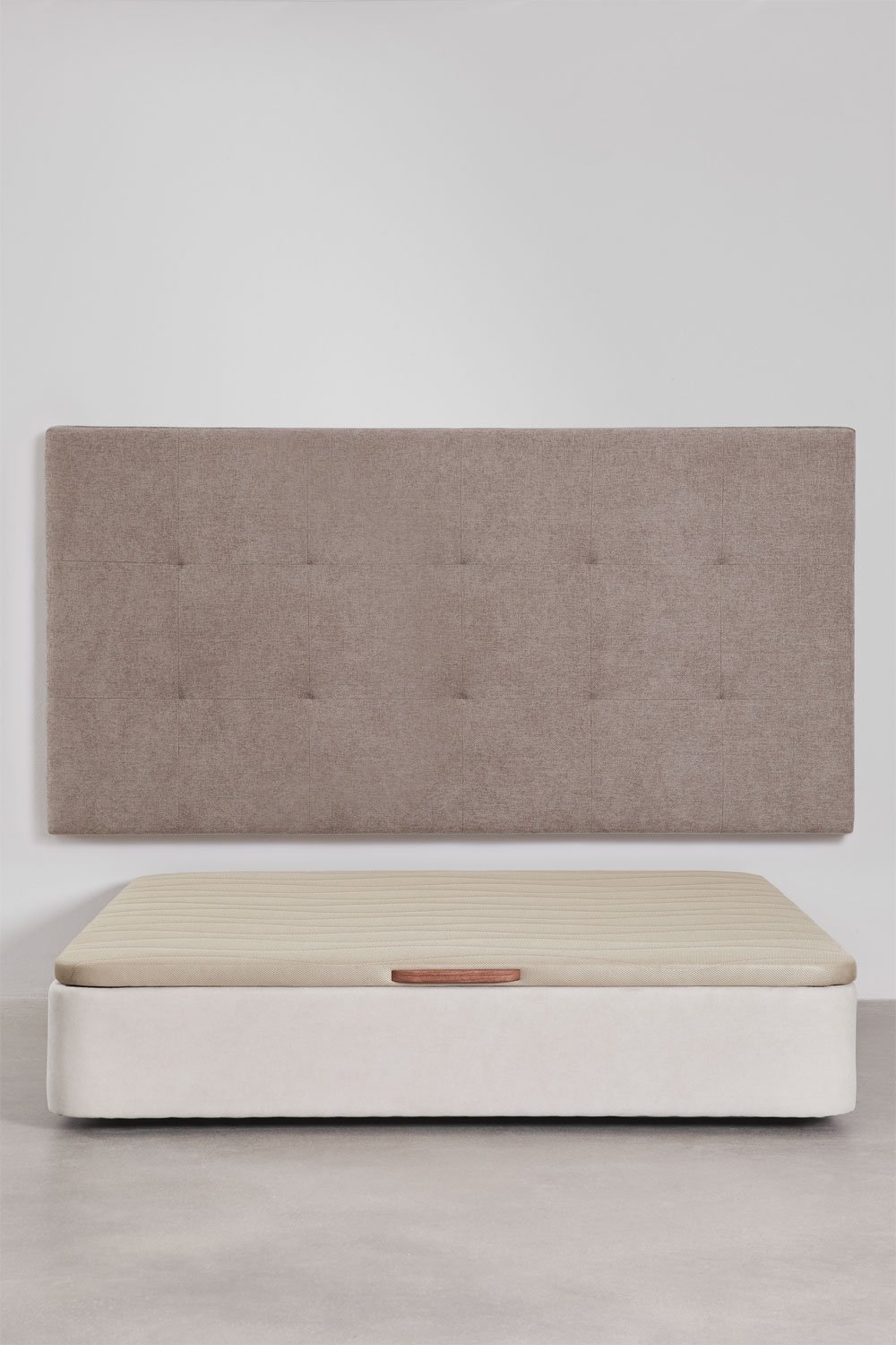 Bettkopfteil für 200 cm Bett mit Chenille-Bezug Mokkabraun Artur, Galeriebild 9