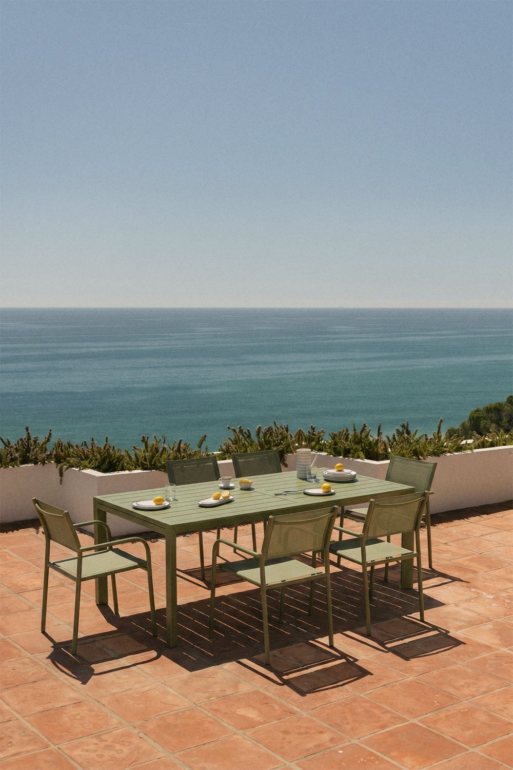 Rechteckiger Gartentisch 180-240x100 cm ausziehbar aus Aluminium Starmi, Galeriebild 1