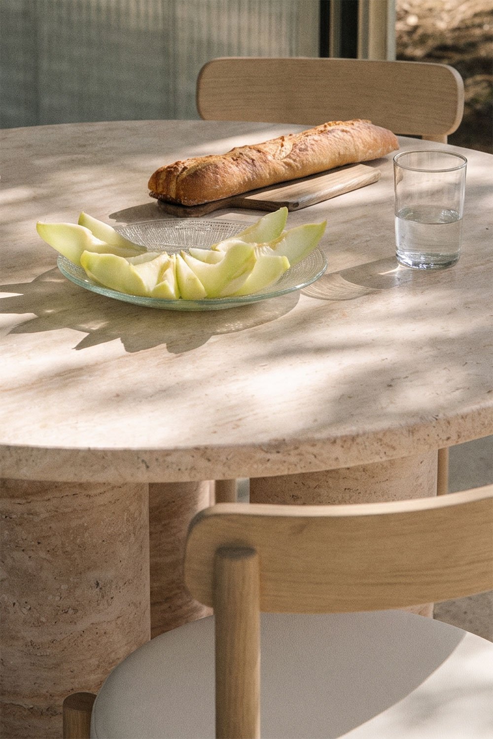 Runder Gartentisch Ø120 cm in Betonoptik Travertin Lourdes, Galeriebild 2