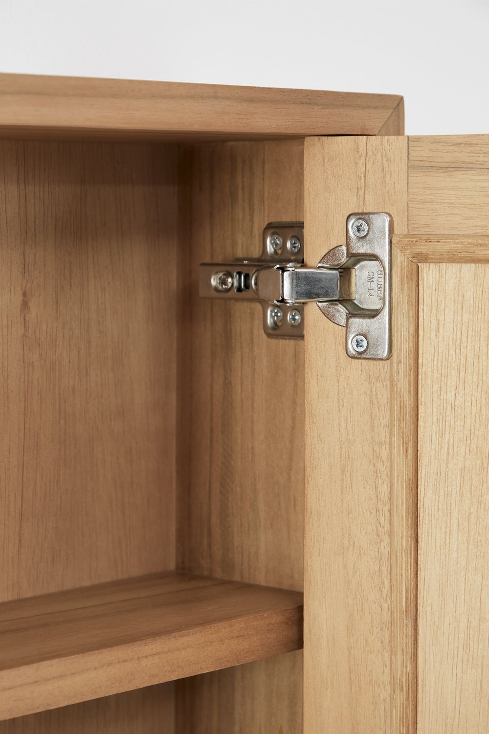 Rechteckiger Bad-Hängeschrank 45x60 cm aus Teakholz mit Spiegel Ian, Galeriebild 5